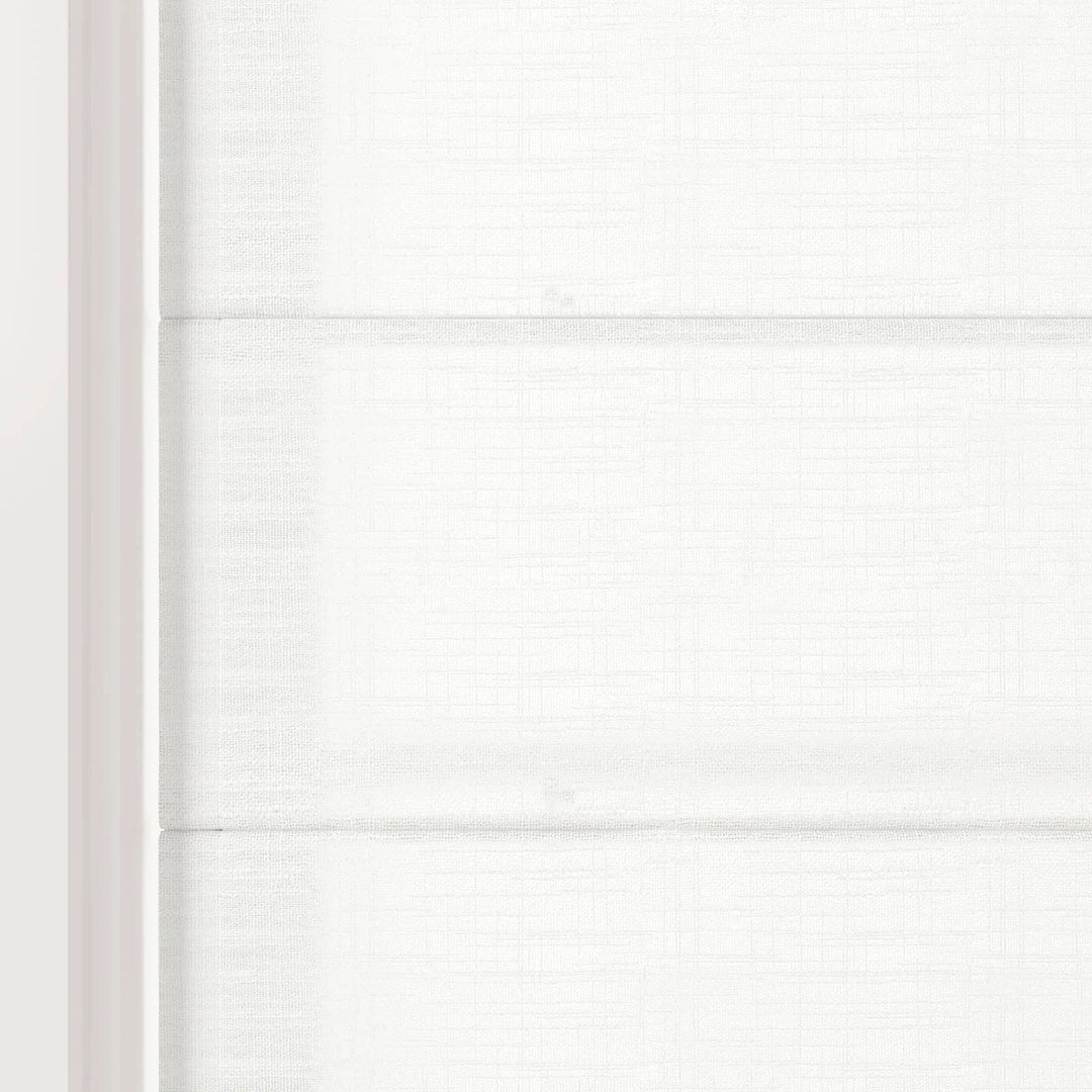 Tallis Linen Back Slat Cordless Roman Shades Snow White - ChadMade