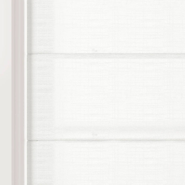 Tallis Linen Back Slat Cordless Roman Shades Snow White - ChadMade