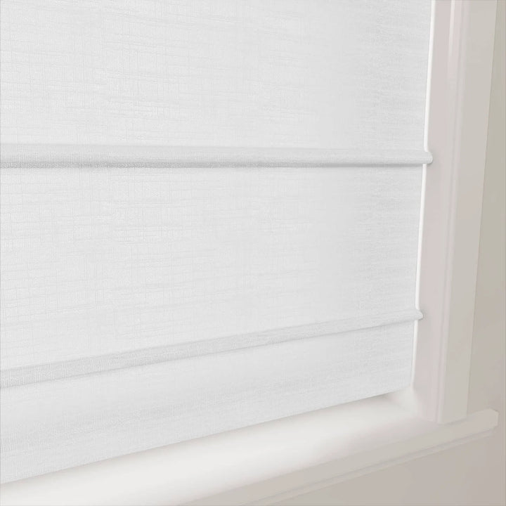 Tallis Linen Front Slat Cordless Roman Shades Snow White - ChadMade