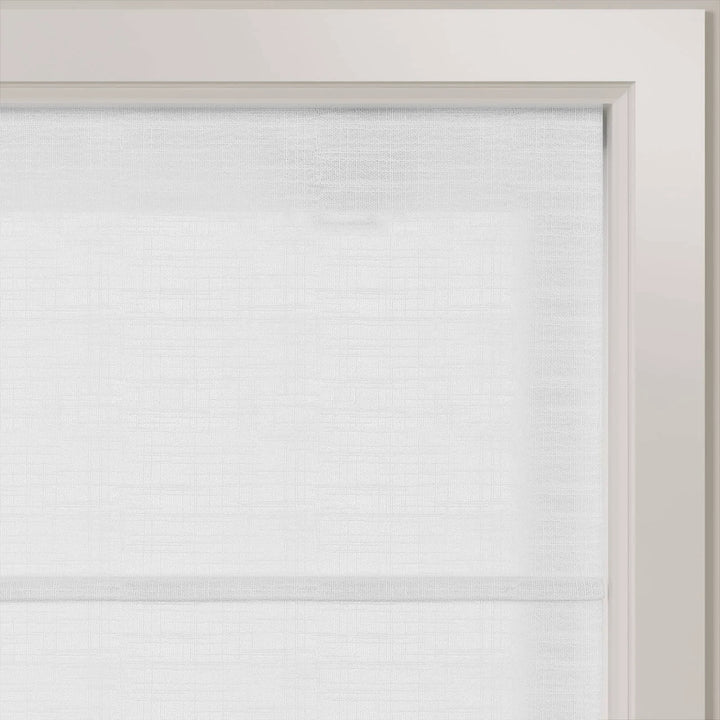 Tallis Linen Front Slat Cordless Roman Shades Snow White - ChadMade