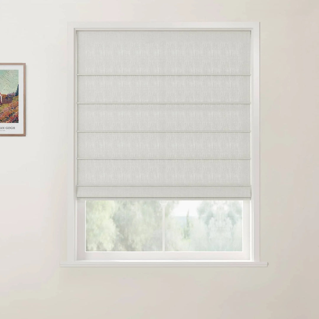 Tallis Linen Front Slat Cordless Roman Shades Fog - ChadMade