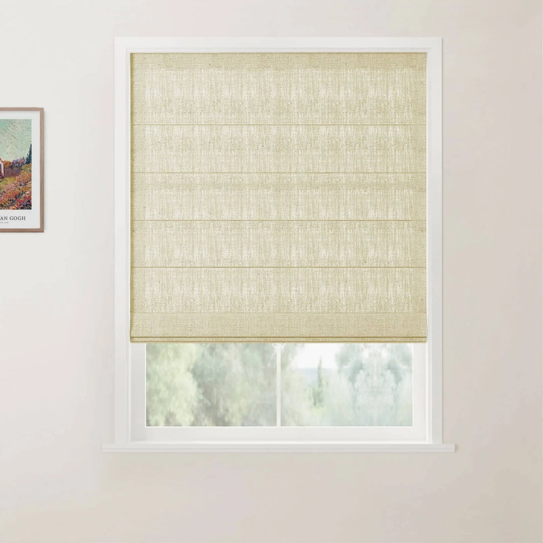 Tallis Linen Flat Cordless Roman Shades Light Khaki - ChadMade