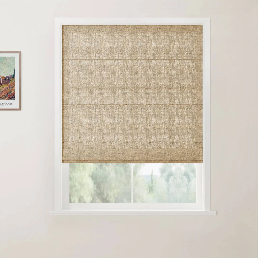 Tallis Linen Flat Cordless Roman Shades Tapioca - ChadMade