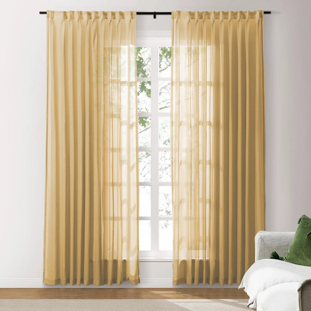 Ryan Elegant Sheer Curtain Rod Pocket