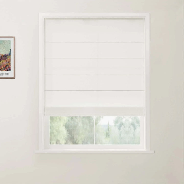 Darcy Back Slat Cordless Roman Shades Optic White - ChadMade