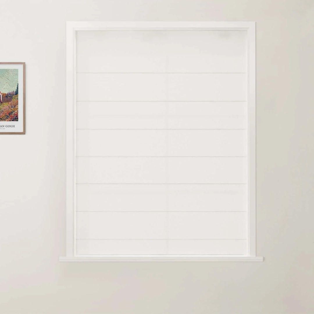 Darcy Back Slat Cordless Roman Shades Optic White - ChadMade