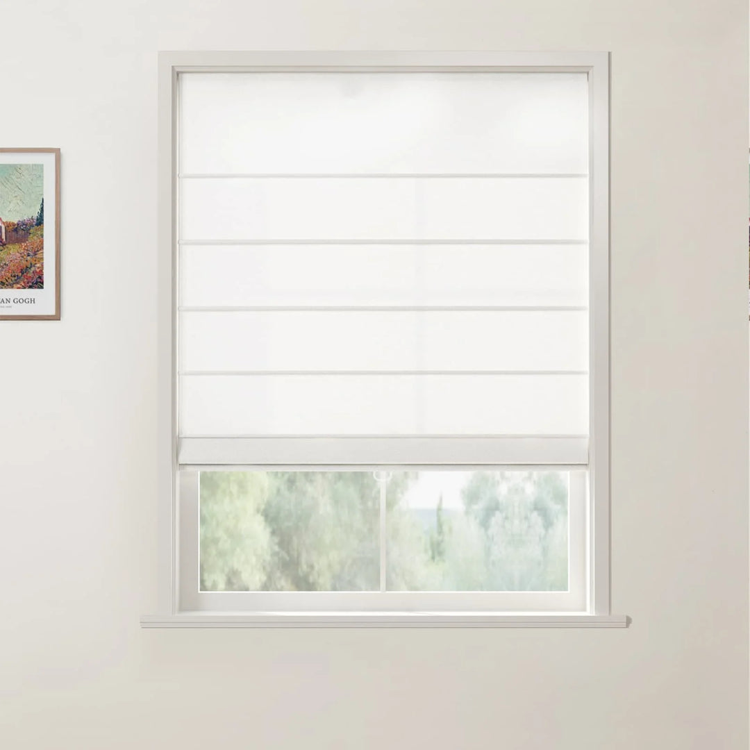 Darcy Front Slat Cordless Roman Shades Optic White - ChadMade