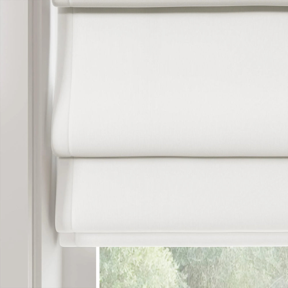 Darcy Hobbled Cordless Roman Shades Optic White - ChadMade