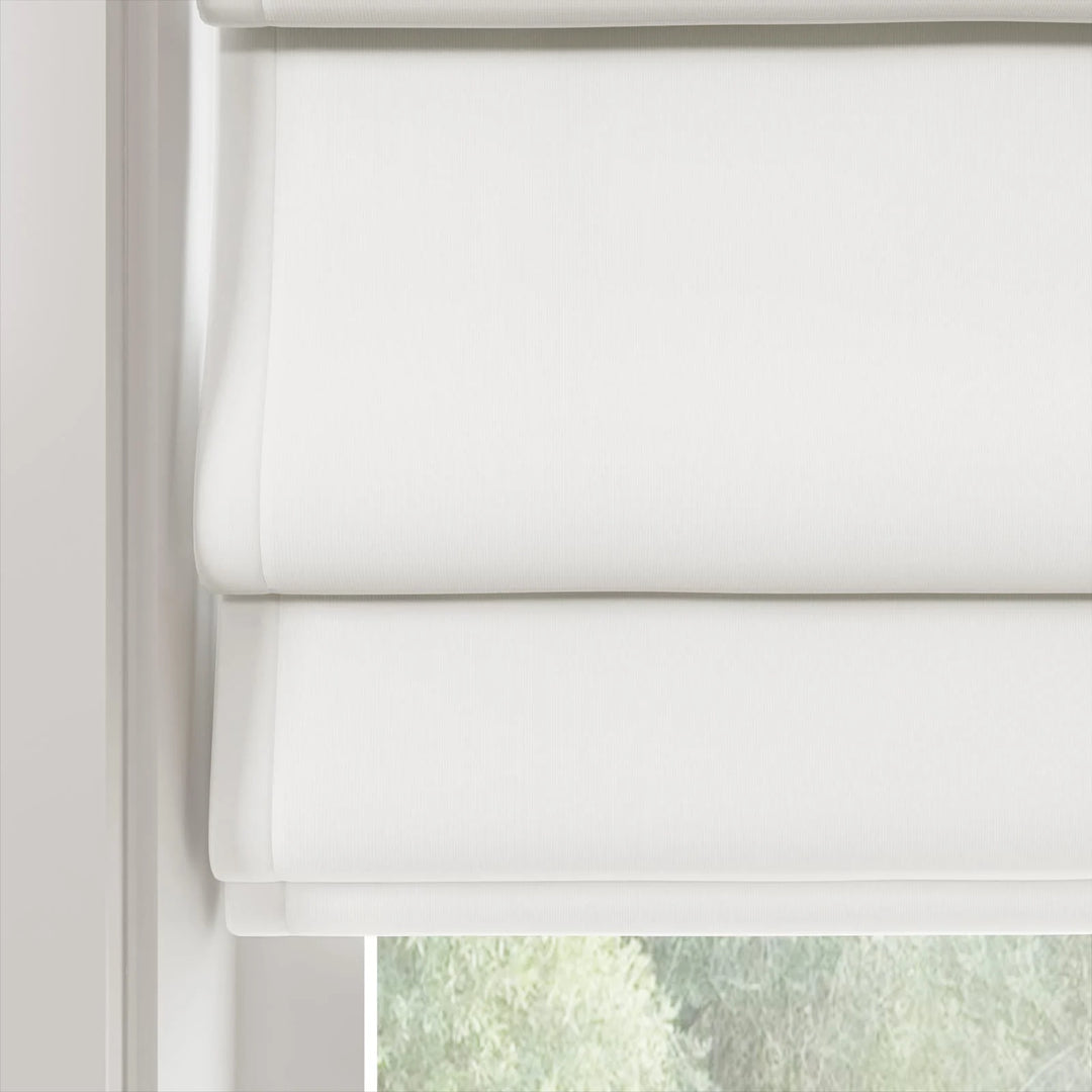 Darcy Hobbled Cordless Roman Shades Optic White - ChadMade