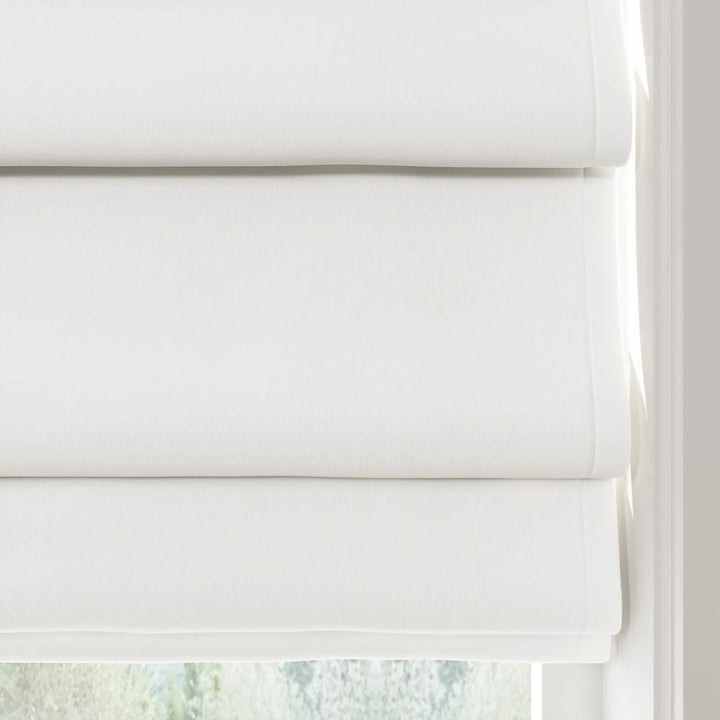 Darcy Hobbled Cordless Roman Shades Optic White - ChadMade