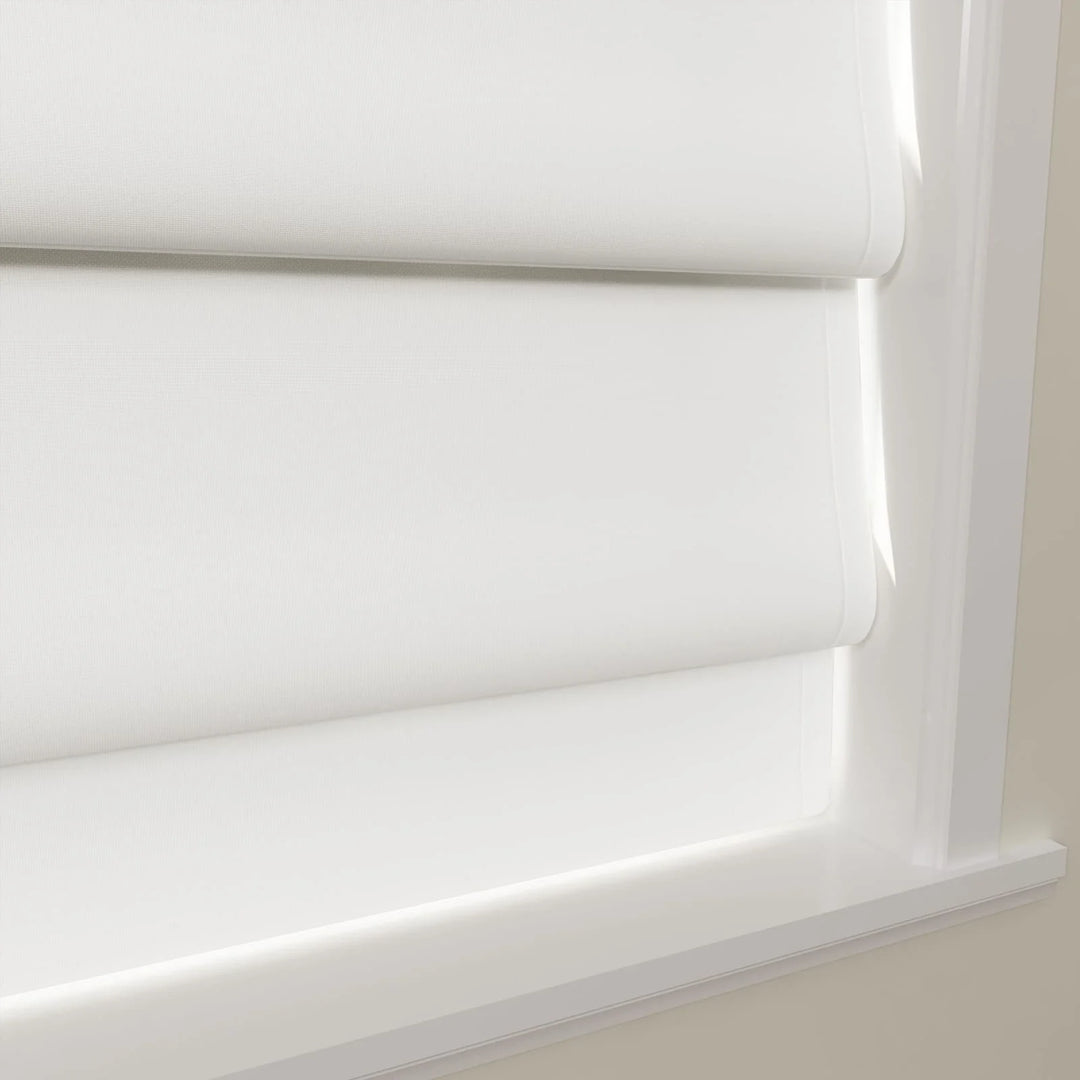 Darcy Hobbled Cordless Roman Shades Optic White - ChadMade