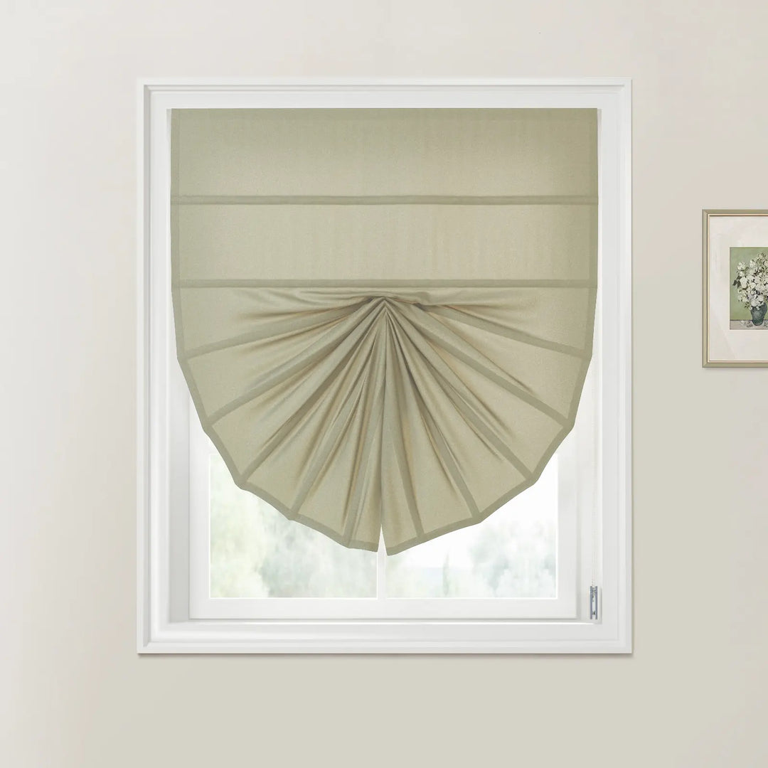 Darcy Fan Shaped Roman Shades Cord Lift Beige - ChadMade