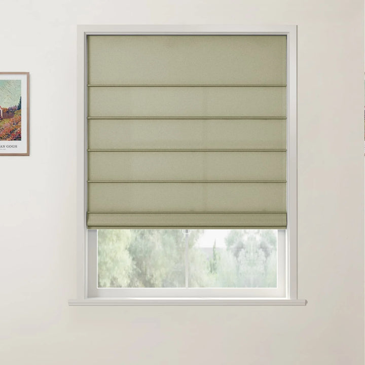 Darcy Front Slat Cordless Roman Shades Beige  - ChadMade