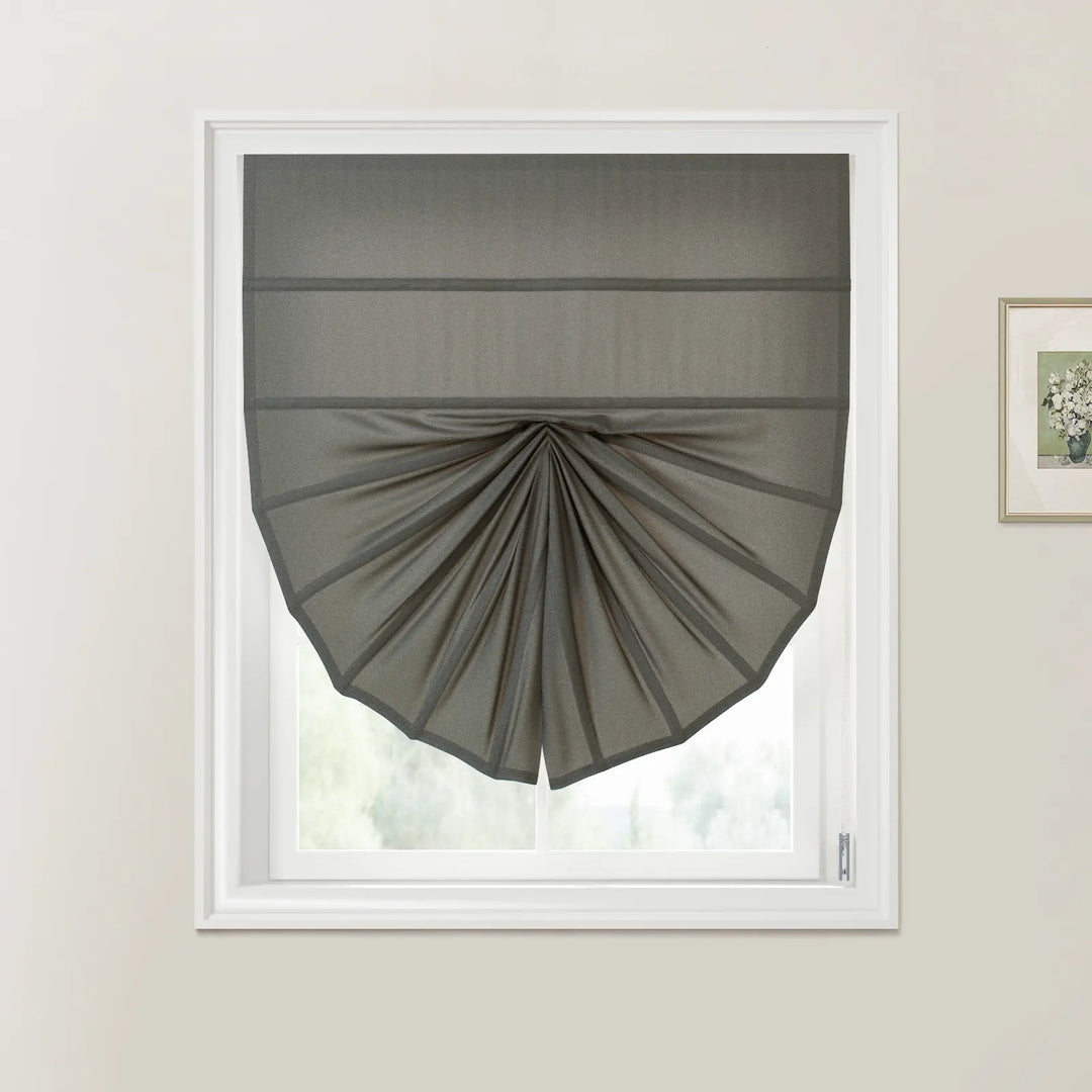 Darcy Fan Shaped Roman Shades Cord Lift Dark Gray - ChadMade