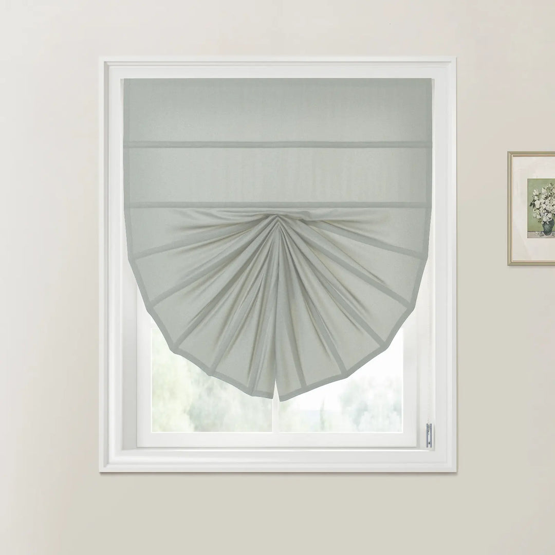 Darcy Fan Shaped Roman Shades Cord Lift Stone - ChadMade