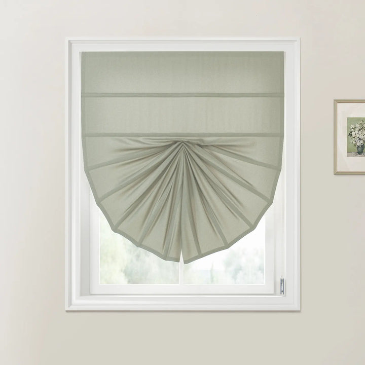 Darcy Fan Shaped Roman Shades Cord Lift Sterling - ChadMade