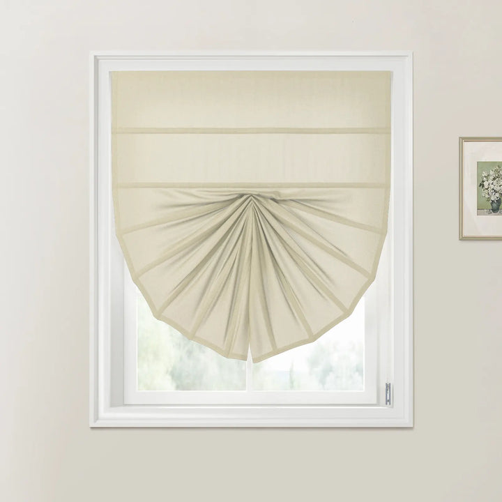 Darcy Fan Shaped Roman Shades Cord Lift Khaki - ChadMade