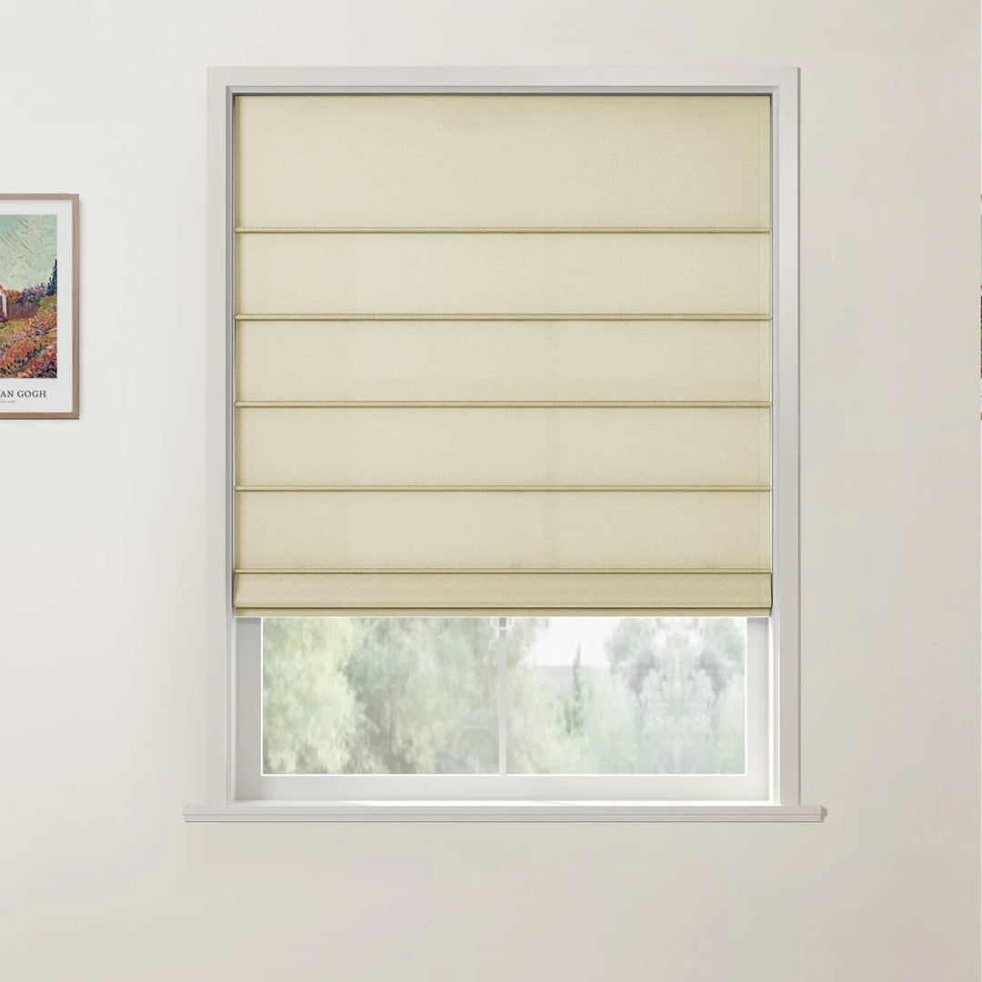 Darcy Front Slat Cordless Roman Shades Khaki - ChadMade