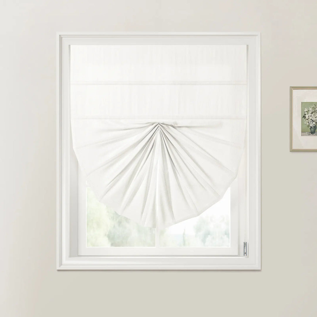 Percy Fan Shaped Roman Shades Cord Lift White - ChadMade