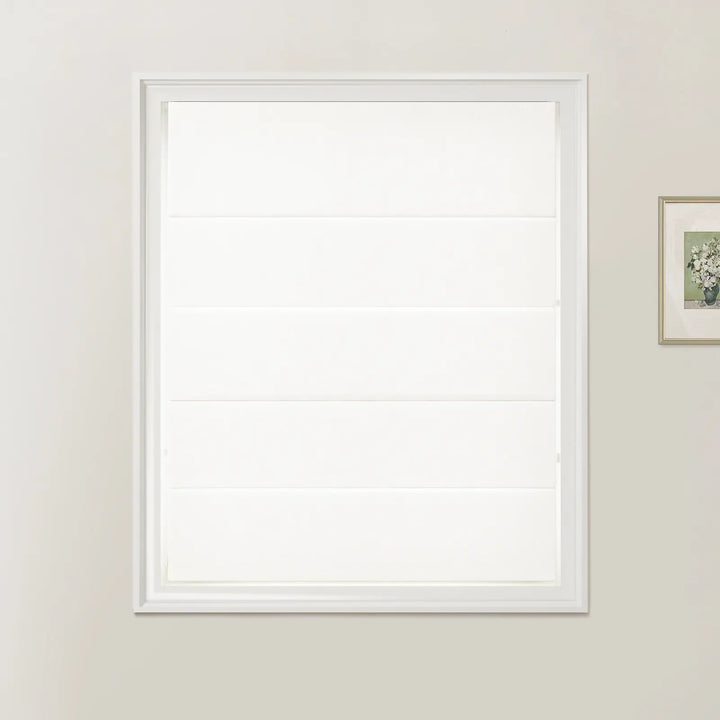 Percy Linen Zebra Roman Blind Cord Lift White - ChadMade