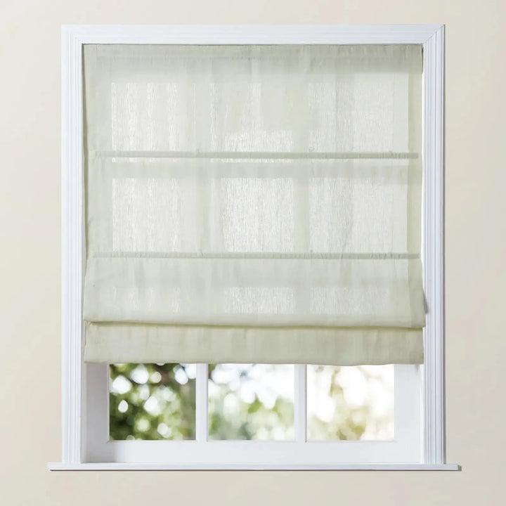 Percy Belgian Linen Cordless Plain Roman Shade