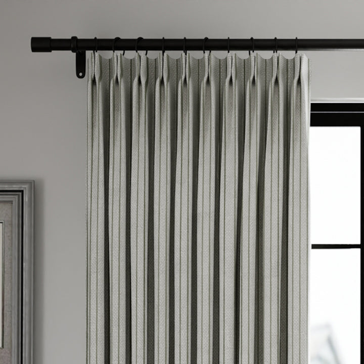 Windsor Linen Cotton Striped Curtain Pinch Pleat