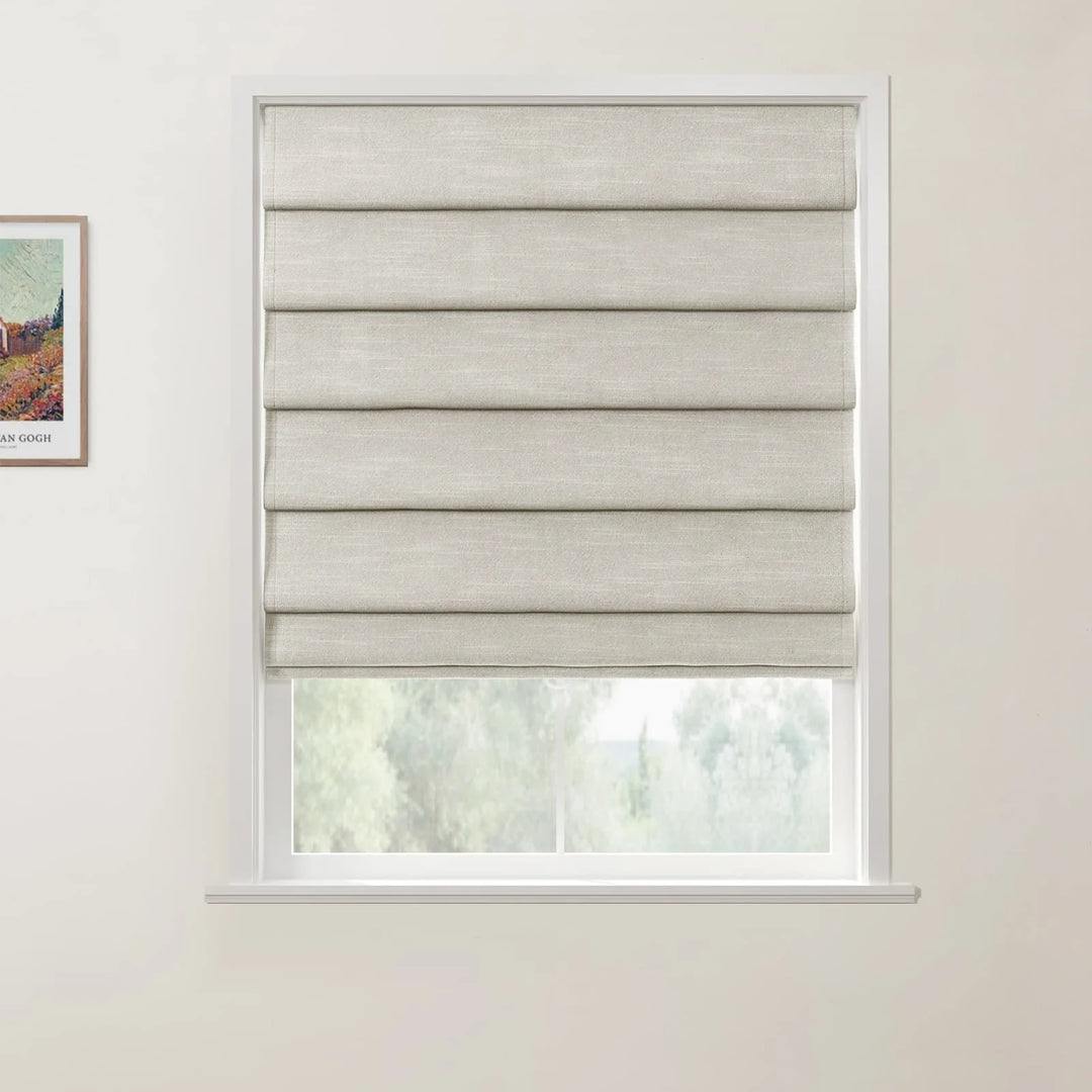 Belva Hobbled Cordless Roman Shades Greyish Beige - ChadMade