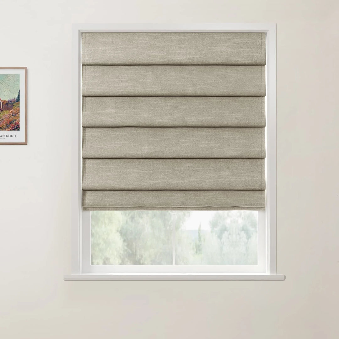 Belva Hobbled Cordless Roman Shades Light Gray - ChadMade