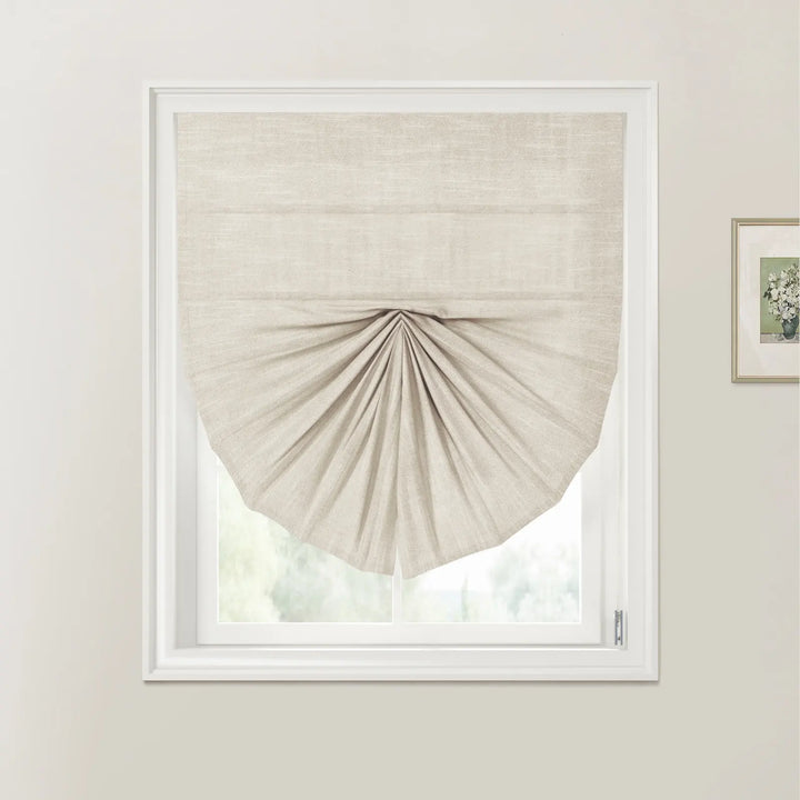 Belva Fan Shaped Roman Shades Cord Lift Oatmeal - ChadMade