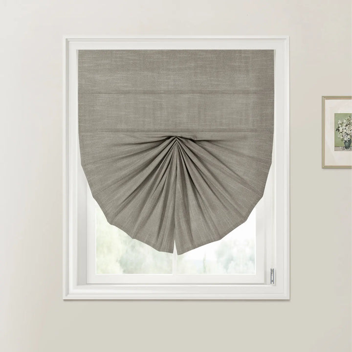 Belva Fan Shaped Roman Shades Cord Lift Gray - ChadMade