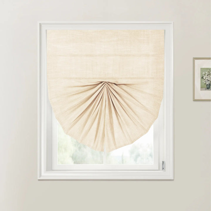 Belva Fan Shaped Roman Shades Cord Lift Sand Beige - ChadMade