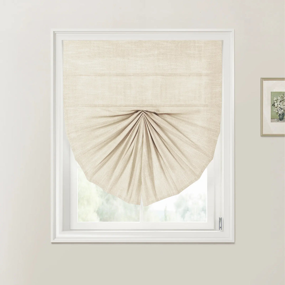 Belva Fan Shaped Roman Shades Cord Lift Birch - ChadMade