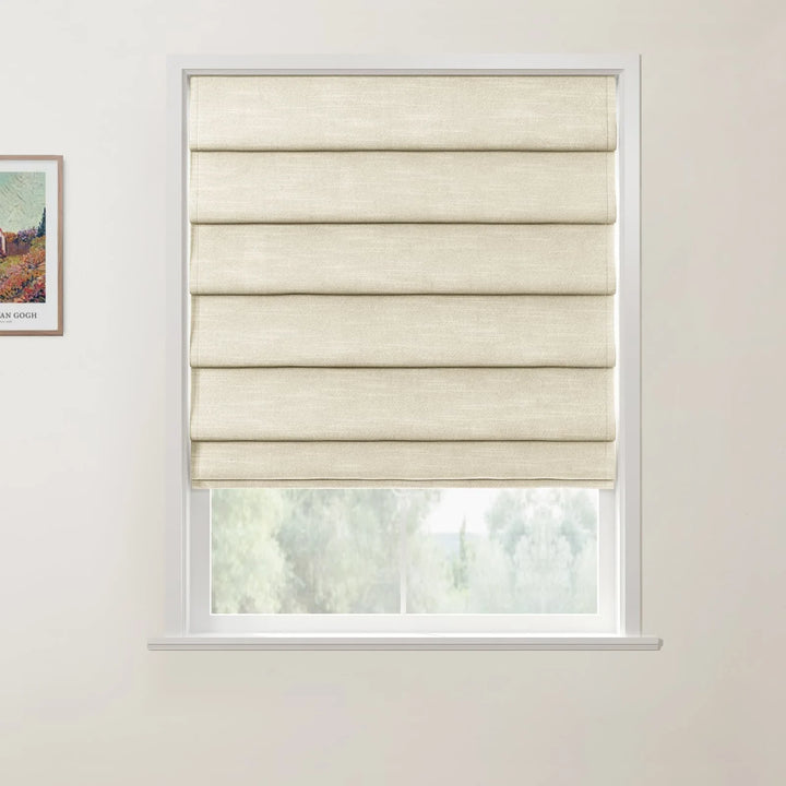 Belva Hobbled Cordless Roman Shades Birch - ChadMade