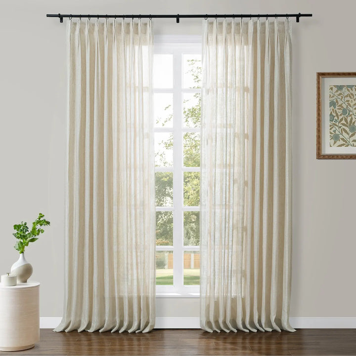 Sissy 100% Linen Curtains French Pleat