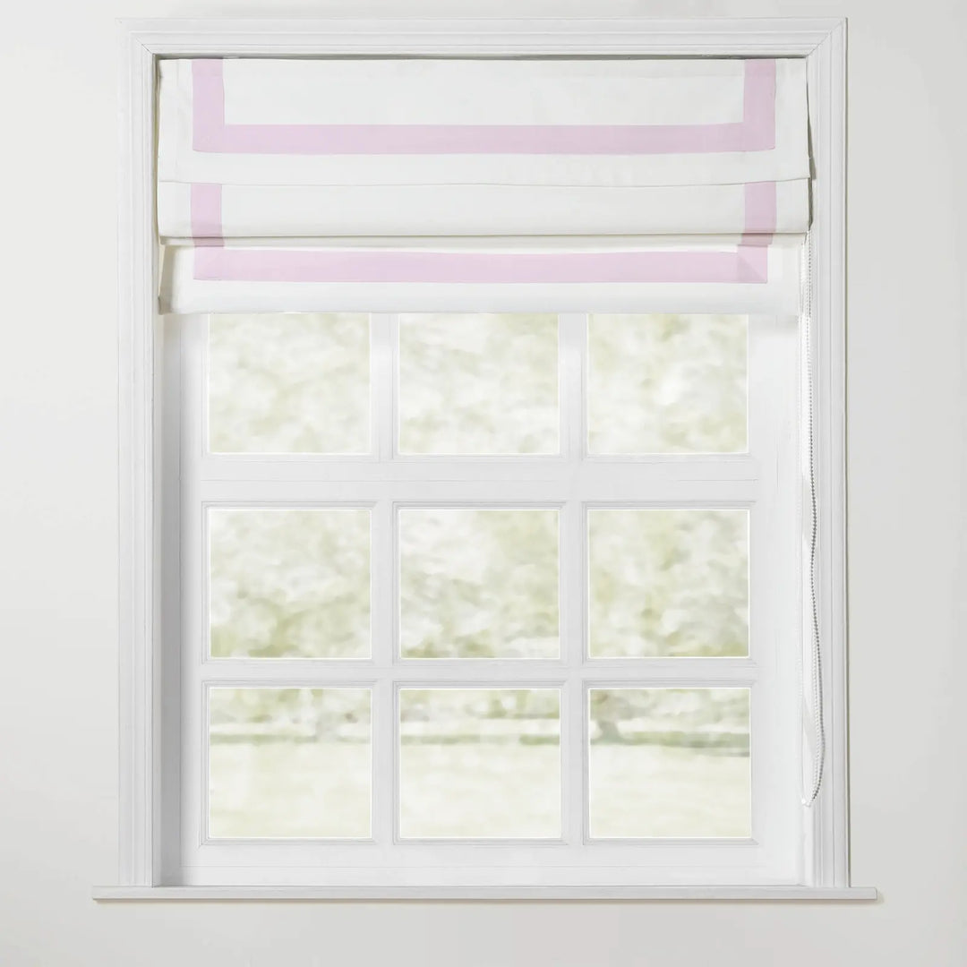 Troy Roman Shade with Border Cord Lift - Pink - ChadMade