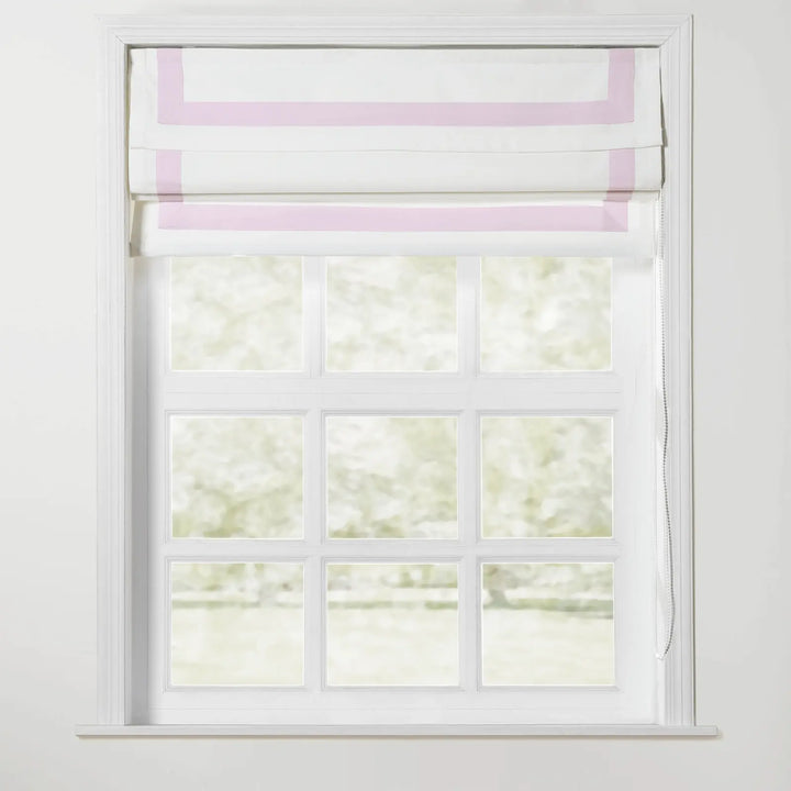 Troy Roman Shade with Border Cord Lift - Pink - ChadMade