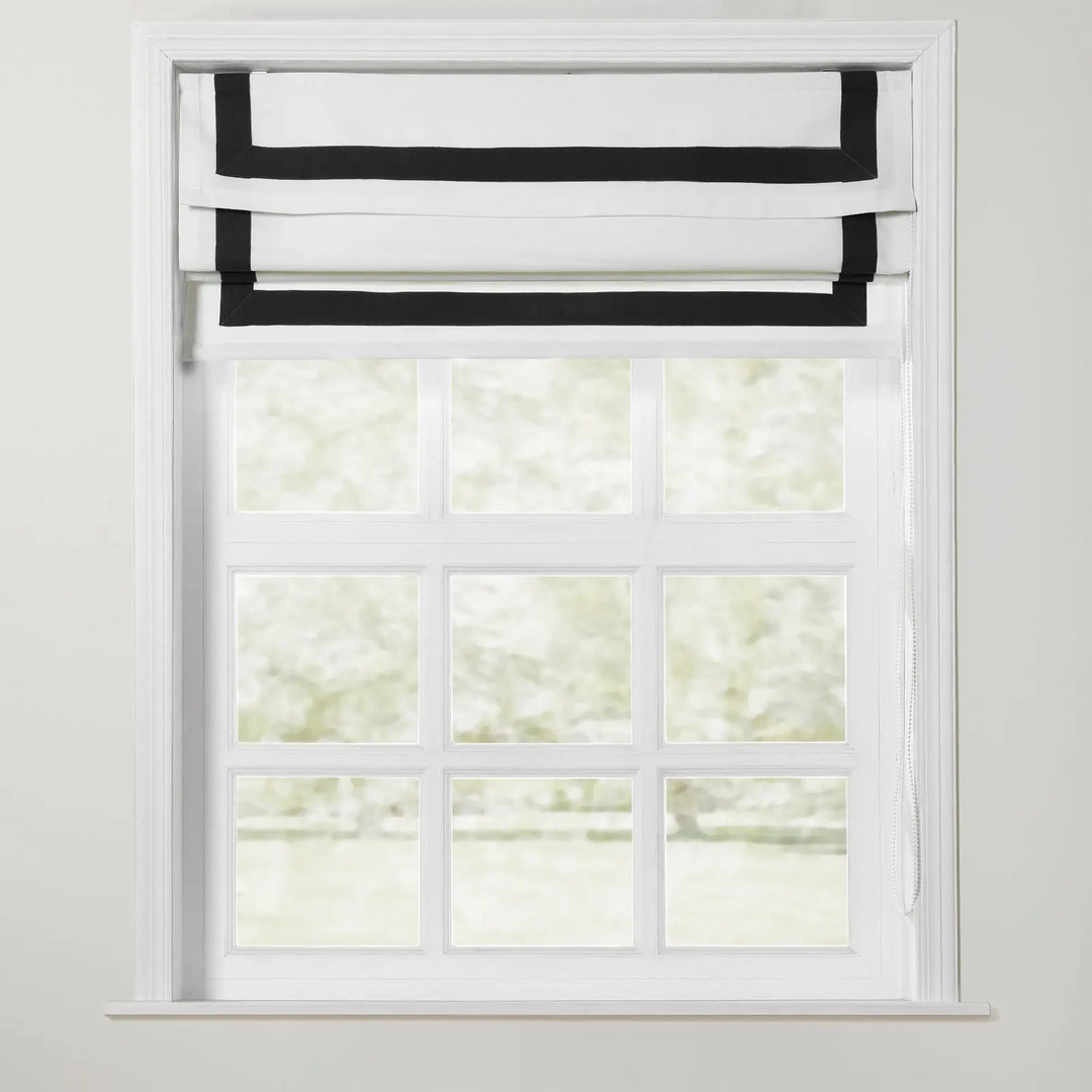 Troy Roman Shade with Border Cord Lift - Black - ChadMade