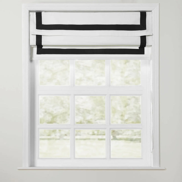 Troy Roman Shade with Border Cord Lift - Black - ChadMade