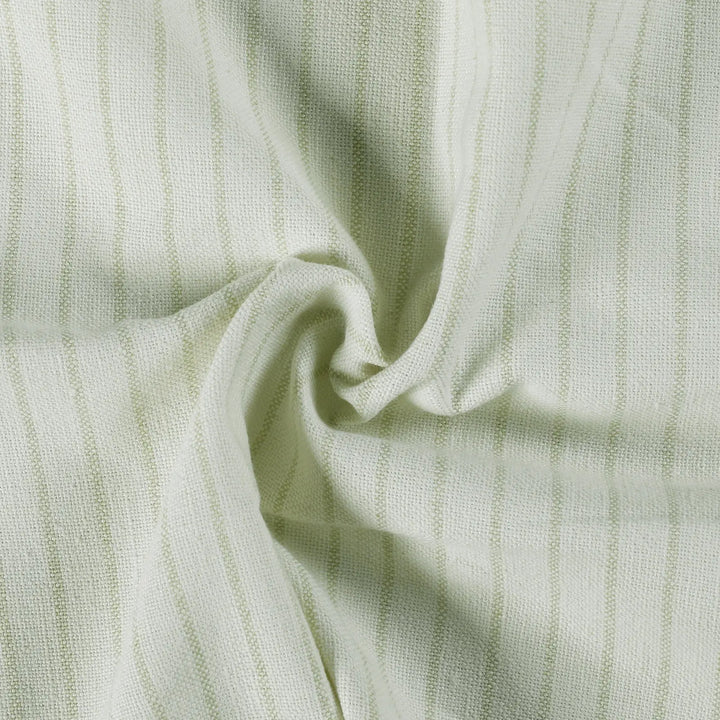 温莎亚麻棉条纹窗帘三重缝褶