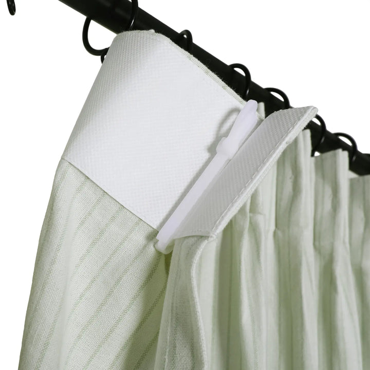 温莎亚麻棉条纹窗帘夹环