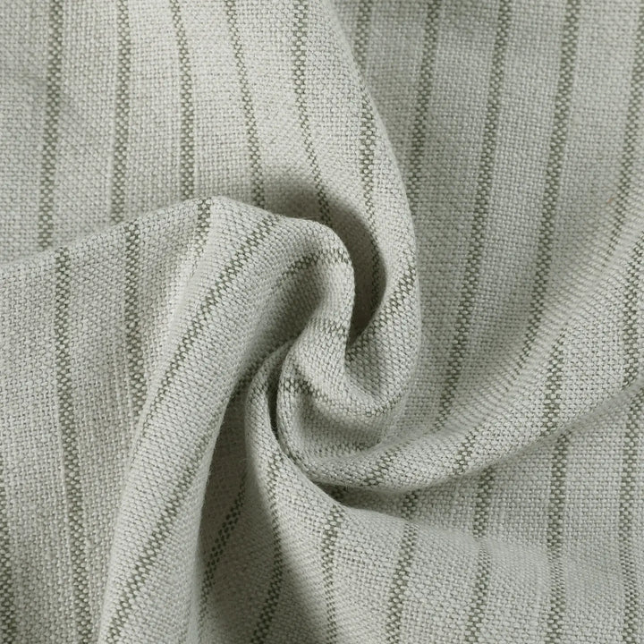 温莎亚麻棉条纹窗帘三重缝褶